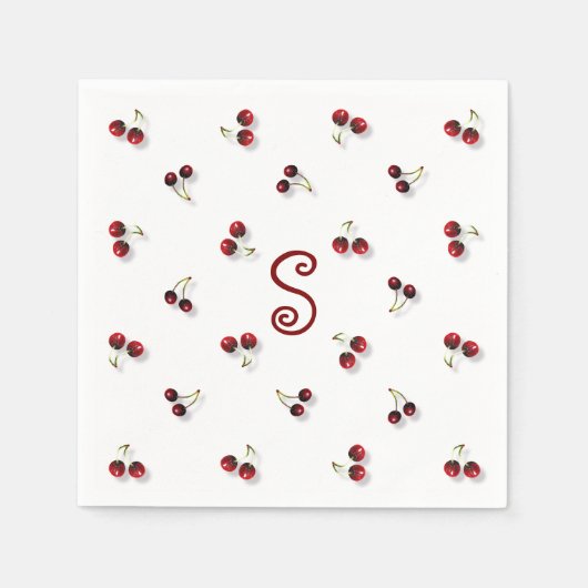 Serviette en papier Cerises (Devant)