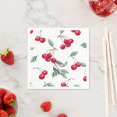 Serviette En Papier Cerises (En situation)