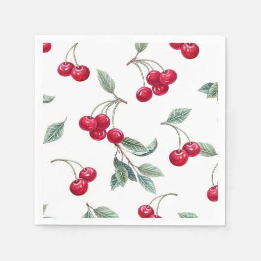 Serviette En Papier Cerises (Devant)