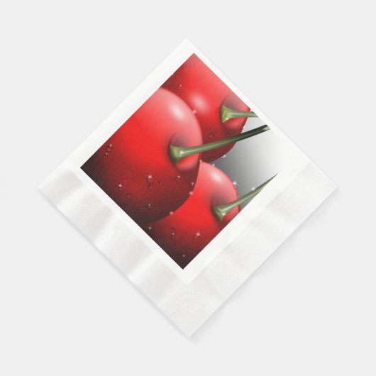 Serviette En Papier Cerises avec gouttes de ragoût (Coin)