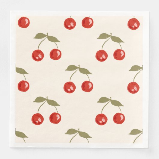 Serviette En Papier Cerises d'été (Devant)
