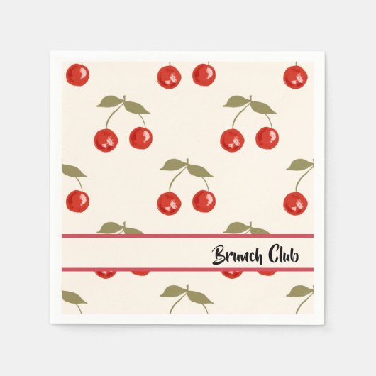 Serviette En Papier Cerises d'été (Devant)