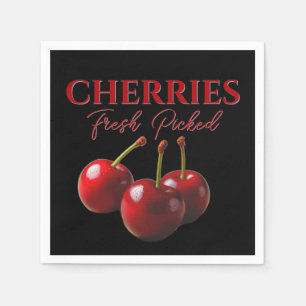 Serviette En Papier Cerises fraîchement cueillies