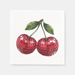 Serviette En Papier cerises fruits disco boule super rétro
