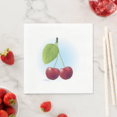 Serviette En Papier Cerises Luncheon Napkins (En situation)