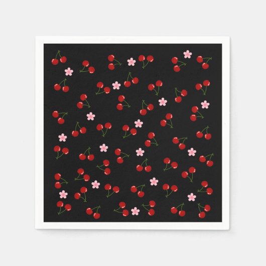 Serviette En Papier Cerises noires (Devant)