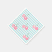 Serviette En Papier Cerises roses été (Coin)