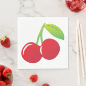 Serviette En Papier Cerises rouges brillantes (En situation)
