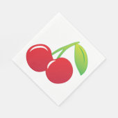 Serviette En Papier Cerises rouges brillantes (Coin)