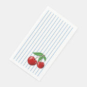 Serviette En Papier Cerises rouges sur Bleues Bleues Fun Retro Design (Coin)