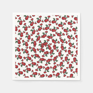 Serviette En Papier Cerises Rouges sur Fête d'Anniversaire de Fruits M