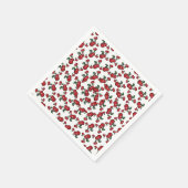 Serviette En Papier Cerises rouges sur Fruit blanc mignonne fête d'ann (Coin)