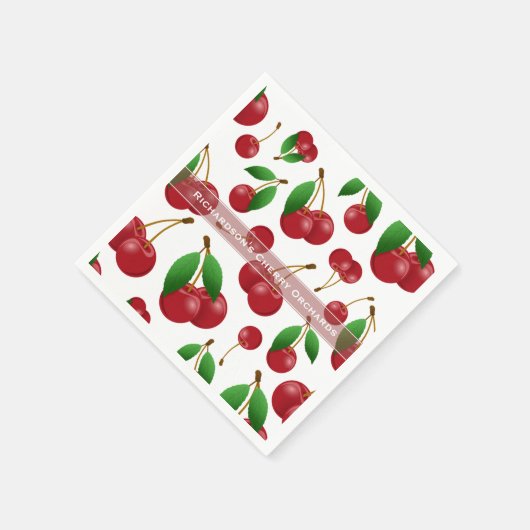 Serviette En Papier cerises sucrées en été (Coin)