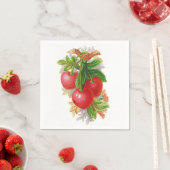 Serviette En Papier Cerises vintages (En situation)