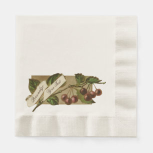 Serviette En Papier Cerises Vintages sur mesure Retro Fruit Old School