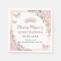 Cerisiers Fleurs Roses Papillons Quinceanera