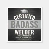 Serviette En Papier Certified Badass Welder Party Black (Devant)