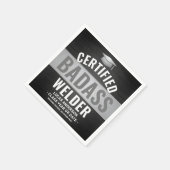 Serviette En Papier Certified Badass Welder Party Black (Coin)