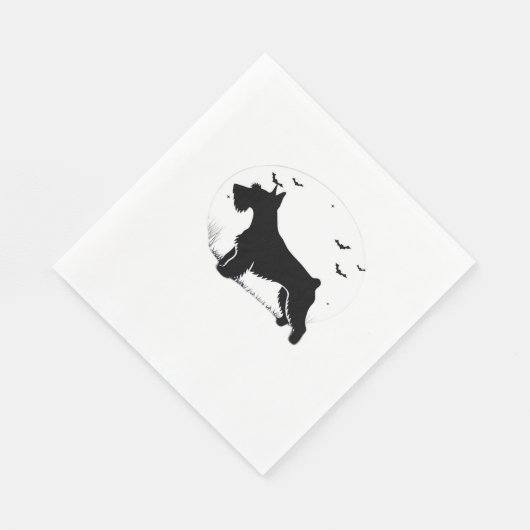 Serviette En Papier Cesky Terrier Chien - Classes Silhouette de la lun (Coin)