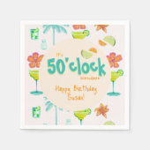 Serviette En Papier C'est 50 heures Thème de fête (Devant)