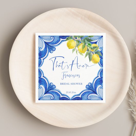 Serviette En Papier C'est amore Bleu citron italien douche nuptiale