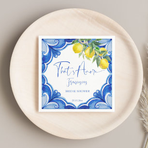 Serviette En Papier C'est amore Bleu citron italien douche nuptiale