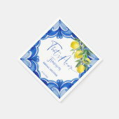 Serviette En Papier C'est amore Bleu citron italien douche nuptiale (Coin)