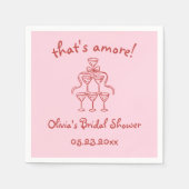 Serviette En Papier C'est Amore ! Fête des mariées rose à main (Devant)