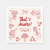 Serviette En Papier C'est Amore ! Fiançailles italien rouge (Devant)