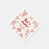 Serviette En Papier C'est Amore ! Fiançailles italien rouge (Coin)