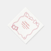 Serviette En Papier C'est Amore Hand Drawn Pasta Italie Fête des marié (Coin)