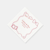Serviette En Papier C'est Amore Hand Drawn Pasta Rouge Mariage italien (Coin)