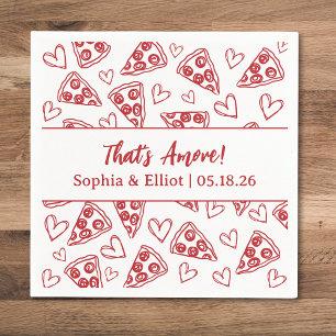 Serviette En Papier C'est Amore Hand Drawn Pizza Party Chic Mariage