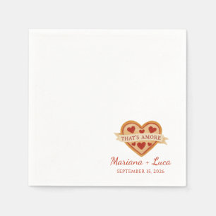 Serviette En Papier C'est Amore Italien Chic Mariage Pizza Coeur