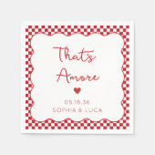 Serviette En Papier C'est Amore Italien Chic Personnalisé Mariage Roug (Devant)