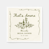 Serviette En Papier C'est Amore Italien Drawn Engagemen Fête des marié (Devant)