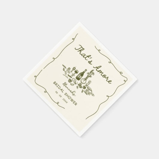 Serviette En Papier C'est Amore Italien Drawn Engagemen Fête des marié (Coin)