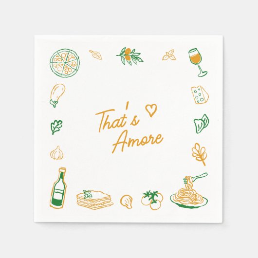 Serviette En Papier C'est Amore Nourriture Italienne Rustique Enterrem (Devant)