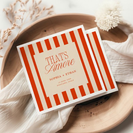 Serviette En Papier C'est Amore Red Stripes