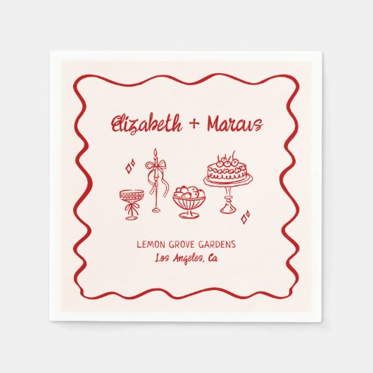 Serviette En Papier C'est Amore ! Rouge italien (Devant)