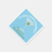 Serviette En Papier C'est Dink O'Clock Somewhere Pickle Martini - Blue (Coin)