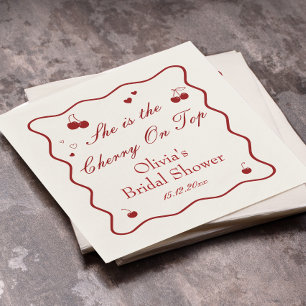 Serviette En Papier C'est la Fête de Fiançailles "Elle est la cerise s