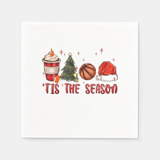 Serviette En Papier C'est la saison basket de Noël (Devant)
