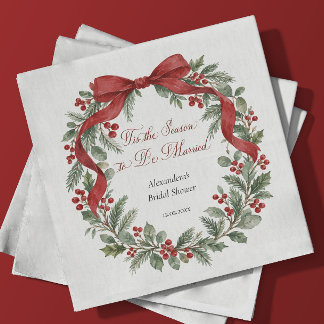 Serviette En Papier C'est la saison de Noël pour la fête de fiançaille