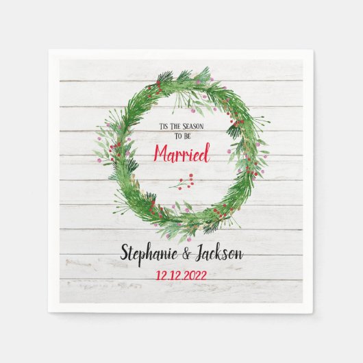 Serviette En Papier C'Est La Saison D'Être Marié | Mariage rustique (Devant)