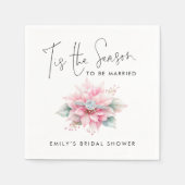 Serviette En Papier C'est la saison Poinsettia Noël Bridal Shower (Devant)