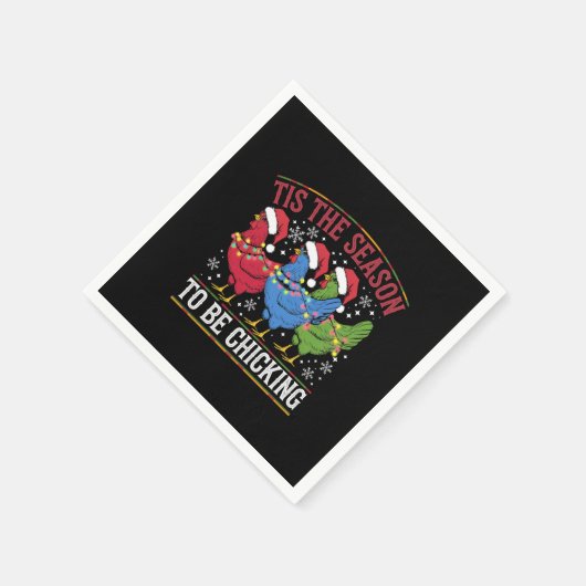 Serviette En Papier C'Est La Saison Pour Choisir Noël Poulet Occidenta (Coin)