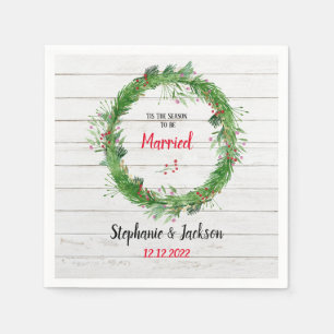 Serviette En Papier C'est la saison pour se marier Mariage rustique
