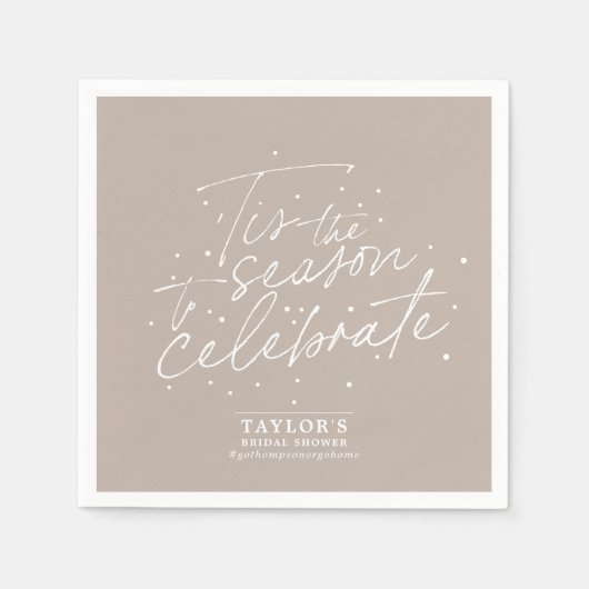 Serviette En Papier C'est la saison Taupe Fête des mariées d'hiver (Devant)