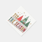 Serviette En Papier C'Est La Saison Typographie Moderne De Noël (Coin)